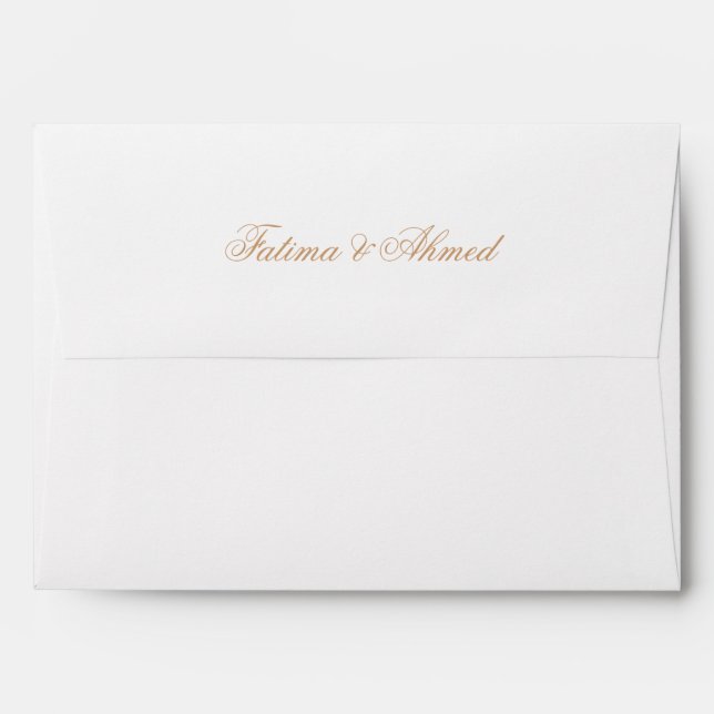 Nikah Muslim Wedding White Gold Invitation Envelope (Back (Top Flap))