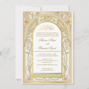 Nikah or Valima Ceremony Invitation Vintage Floral