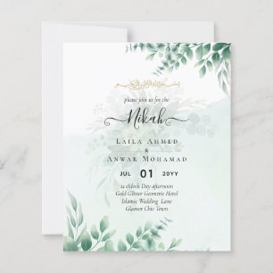 Nikah Walima GREENERY WEDDING INVITATION Islamic
