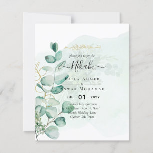 Nikah Walima GREENERY WEDDING INVITATION Islamic