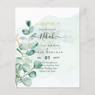 Nikah Walima GREENERY WEDDING INVITATION Islamic Flyer