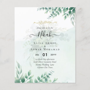 Nikah Walima GREENERY WEDDING INVITATION Islamic Flyer