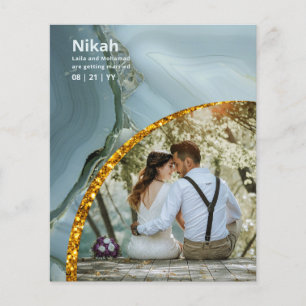 NIKAH - Wedding Budget Agate Gold Teal PHOTO Flyer