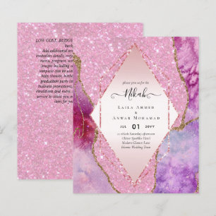 Nikah Wedding Invites AGATE GOLD GLITTER BUDGET