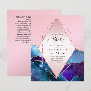 Nikah Wedding Invites  AGATE GOLD GLITTER BUDGET