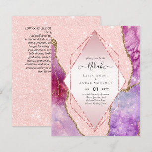 Nikah Wedding Invites AGATE GOLD GLITTER BUDGET