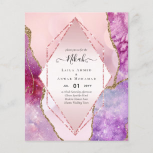 Nikah Wedding Invites AGATE GOLD GLITTER BUDGET Flyer