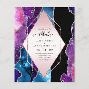 Nikah Wedding Invites AGATE GOLD GLITTER BUDGET Flyer