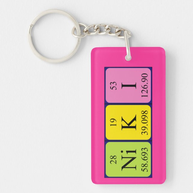 Niki periodic table name keyring (Front)