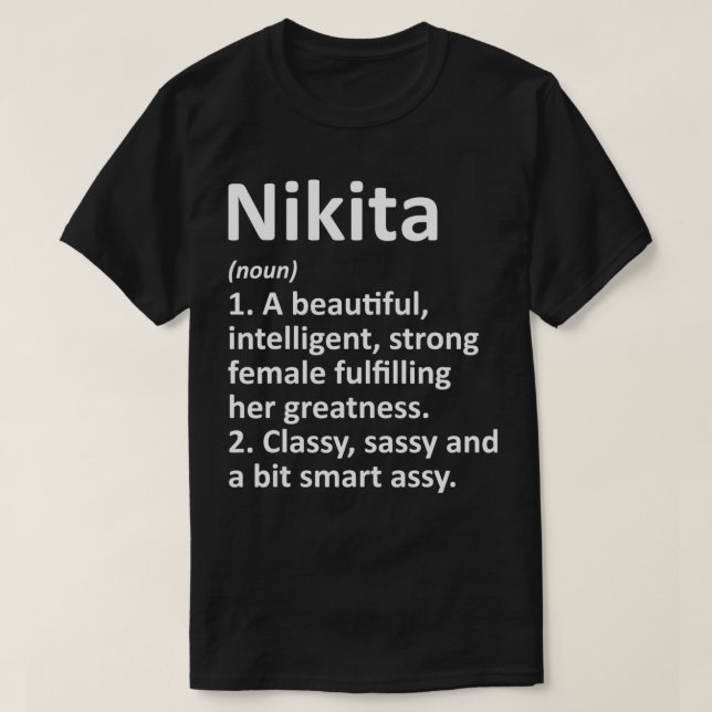 NIKITA Definition Personalised Name Funny Christma T-Shirt (Design Front)