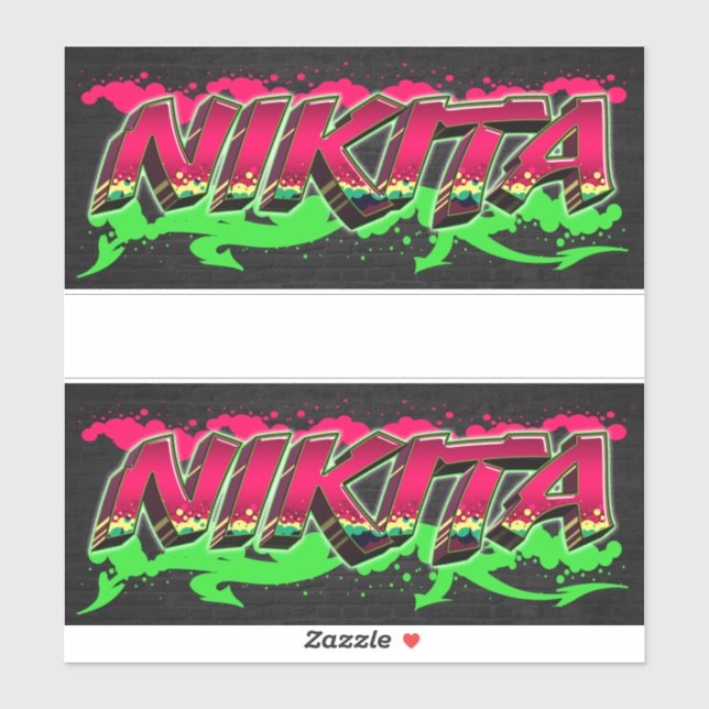 Nikita First Name Graffiti Sticker (Sheet)