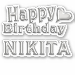 Nikita Happy Birthday silver sticker