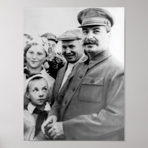 Nikita Khrushchev and Joseph Stalin Poster