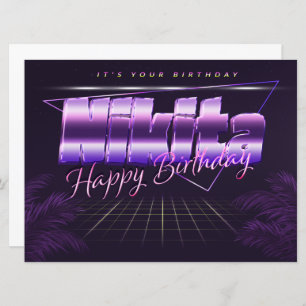Nikita Name First name pura retro card Birthday