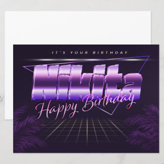 Nikita Name First name pura retro card Birthday
