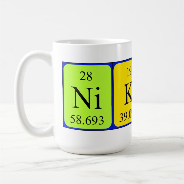 Nikita periodic table name mug (Left)
