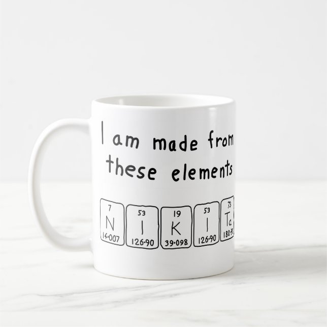 Nikita periodic table name mug (Left)