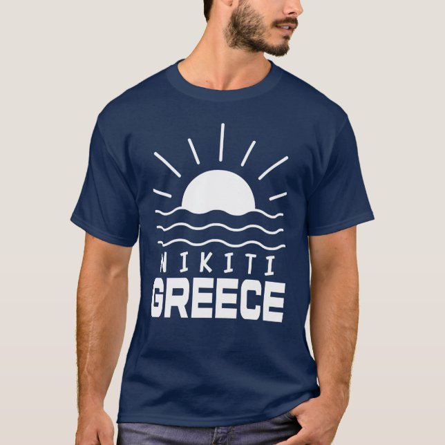 Nikiti Greece Sunshine, Sea Men's Navy Blue T-Shirt (Front)