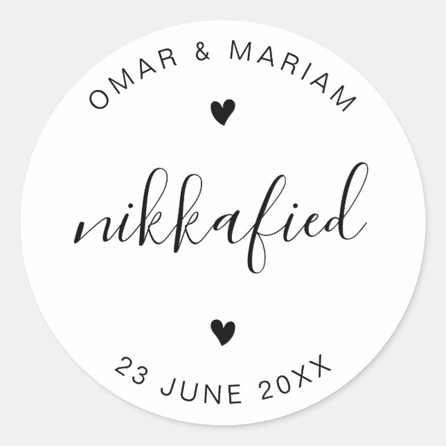 Nikkafied Elegant Quote with Black Text Classic Round Sticker (Front)