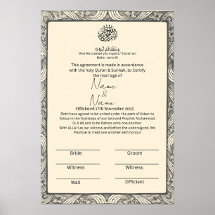 Nikkah certificate  poster