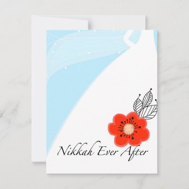 Nikkah Ever After Wedding Invitation Card (Front)