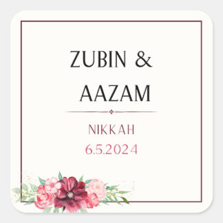 Nikkah favour Sticker, personalised stickers