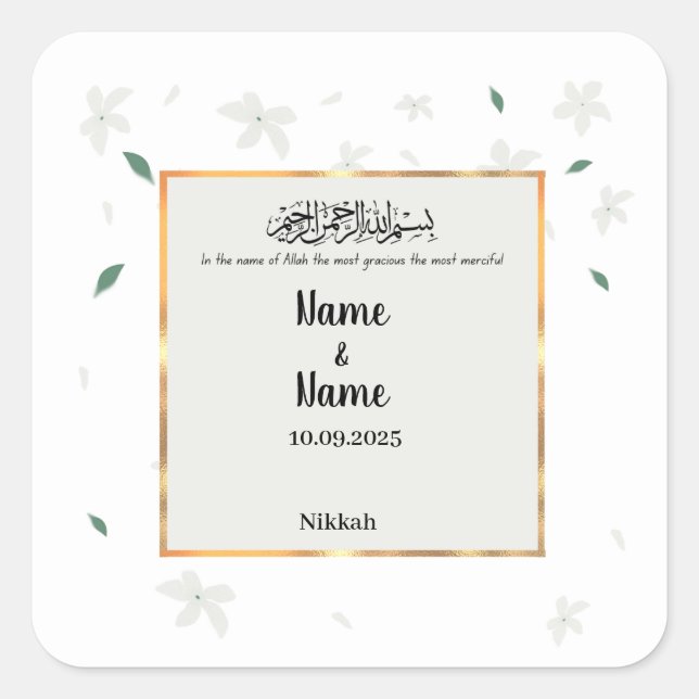 Nikkah favour stickers  (Front)