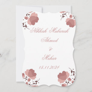 Nikkah Mubarak. Wedding Occasion Invitation Card 
