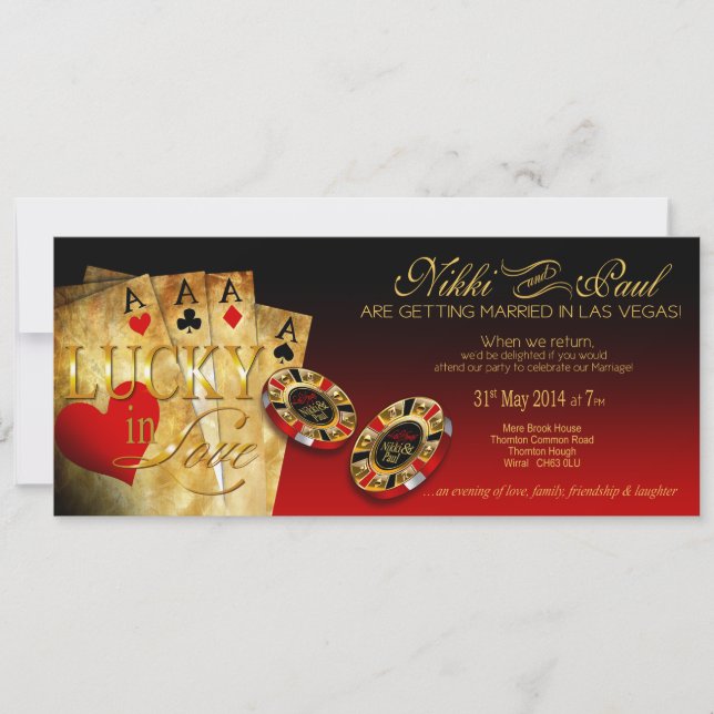 Nikki CHAMPAGNE METALLIC Las Vegas Wedding Invitation (Front)