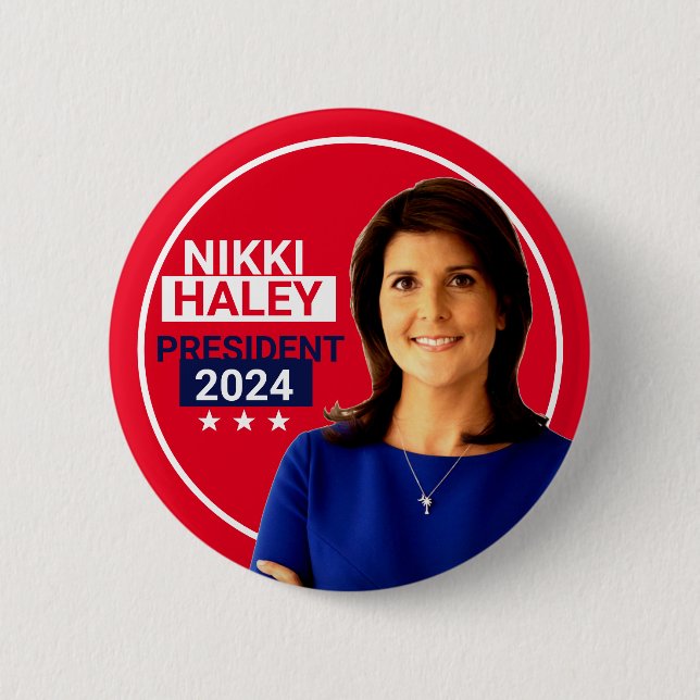 Nikki Haley 2024 6 Cm Round Badge (Front)