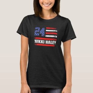 Nikki Haley 2024 American Flag USA Flag 1 T-Shirt