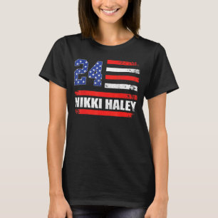 Nikki Haley 2024 American Flag USA Flag 1 T-Shirt