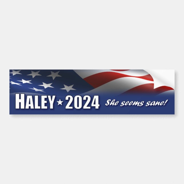 Nikki Haley 2024 - She seems sane Bumper Sticker (Front)