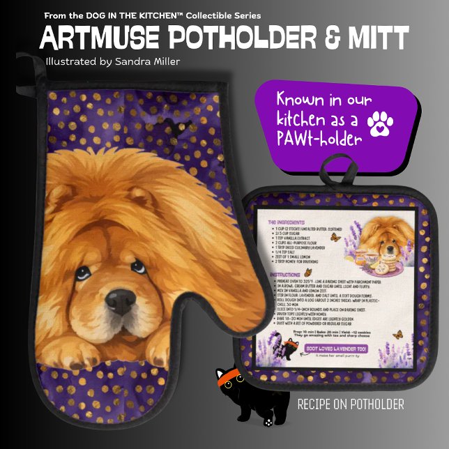 NIKO -CHOW DOG Oven Mitt & Pot Holder Set (Creator Uploaded)