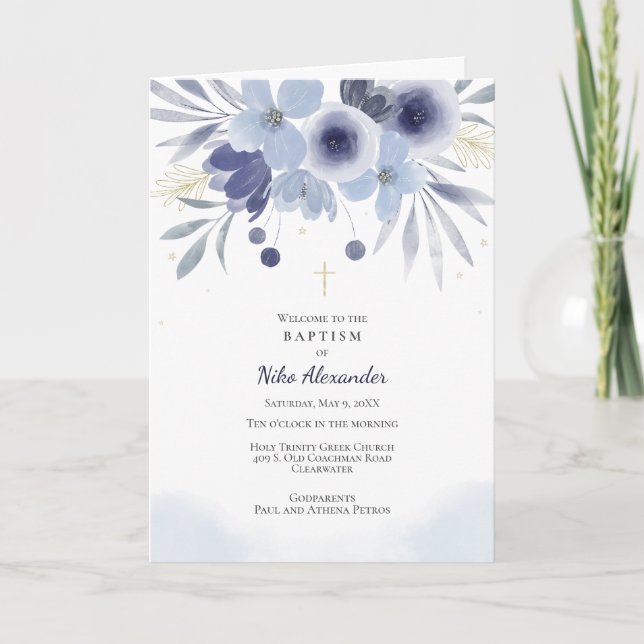 Niko Greek Orthodox Church Baptism Program Programme (Front)