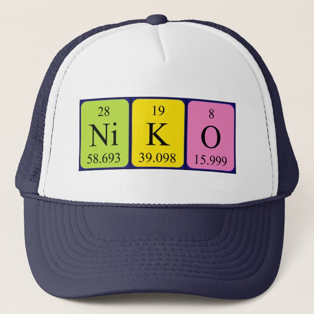 Niko periodic table name hat (Front)