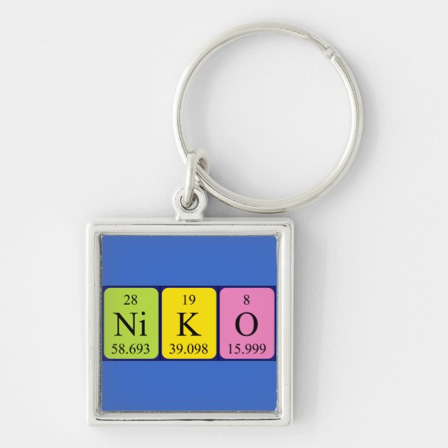 Niko periodic table name keyring (Front)