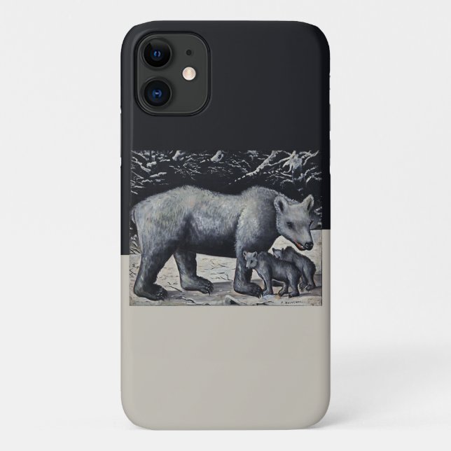 Niko Pirosmani - White Bear with Cubs Case-Mate iPhone Case (Back)