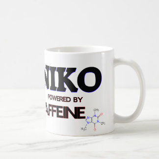 Niko powered by caffeine coffee mug