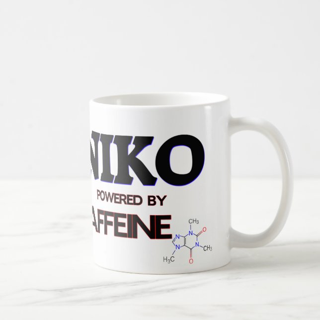Niko powered by caffeine coffee mug (Right)