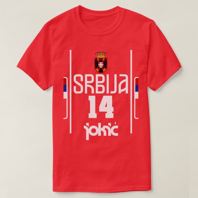 Nikola Jokic Retro Serbia Jersey Fan Art T-Shirt (Design Front)