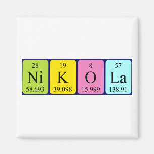 Nikola periodic table name magnet