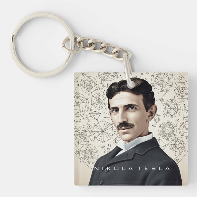 Nikola Tesla - 369 Key for the Universe Key Ring (Front)