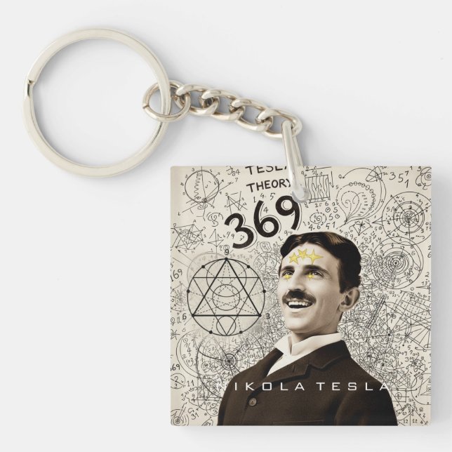 Nikola Tesla - 369 Key for the Universe Key Ring (Front)