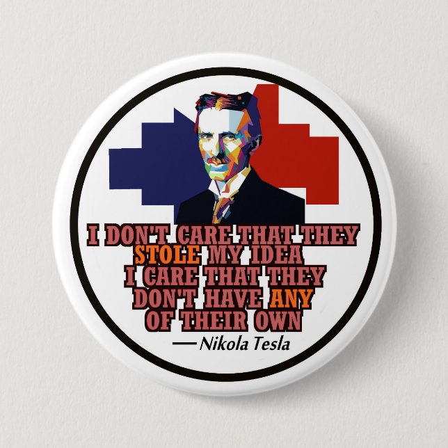 Nikola Tesla 7.5 Cm Round Badge (Front)
