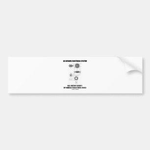 Nikola Tesla AC Dynamo Electrical System Patent Bumper Sticker