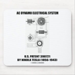 Nikola Tesla AC Dynamo Electrical System Patent Mouse Mat