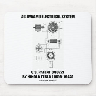 Nikola Tesla AC Dynamo Electrical System Patent Mouse Mat