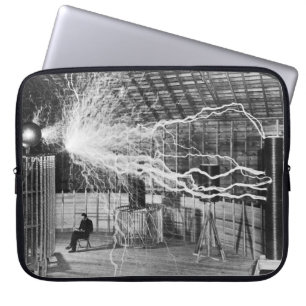 Nikola Tesla at his Colorado Springs Lab, 1899. Laptop Sleeve