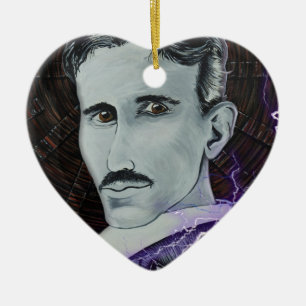 Nikola Tesla Ceramic Tree Decoration